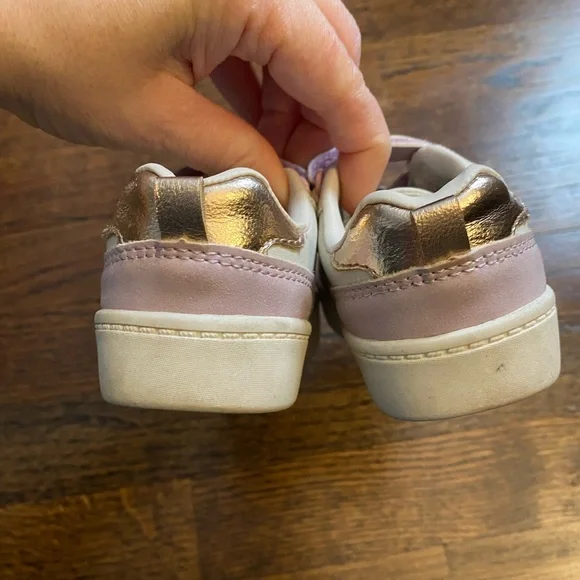 Carter's- toddler size 6 skater shoe unisex Blush Cream Kid Sneakers Miriam baby - Picture 9 of 16